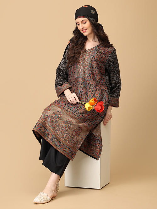 Siyah Khwab Women's Cashmilon Kurta Set with Shawl