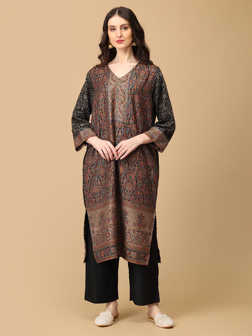 Siyah Khwab Women's Cashmilon Kurta Set with Shawl