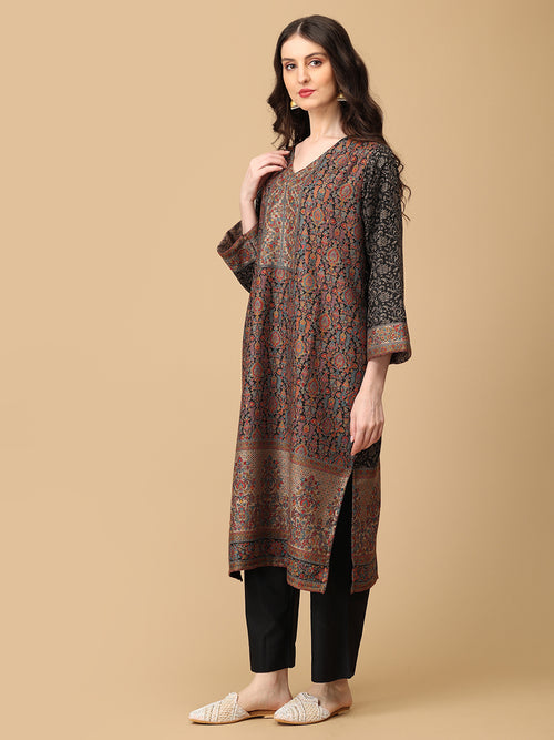 Siyah Khwab Women's Cashmilon Kurta Set with Shawl