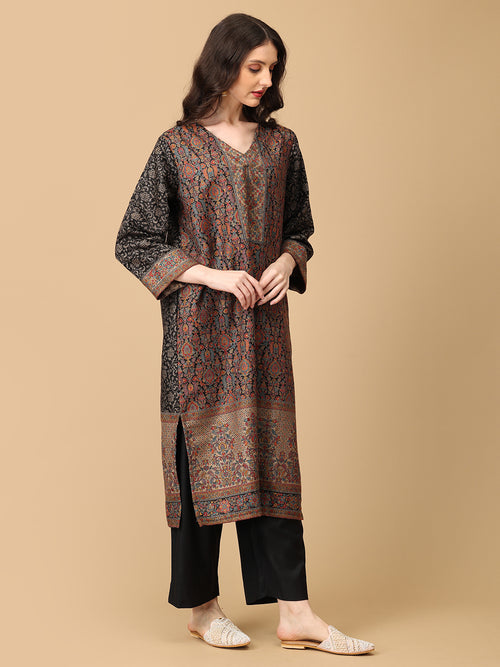 Siyah Khwab Women's Cashmilon Kurta Set with Shawl