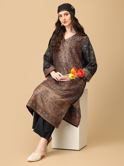 Siyah Khwab Women's Cashmilon Kurta Set with Shawl