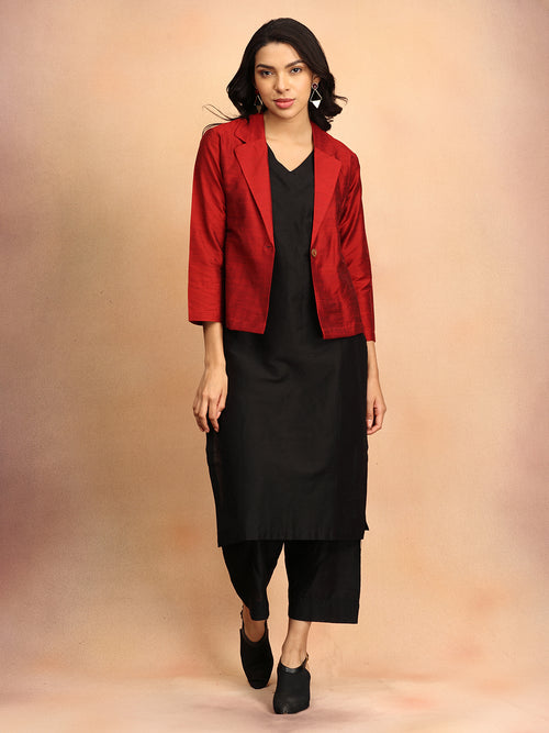 The Modern Muse Women's Shacket Kurta set with Trousers