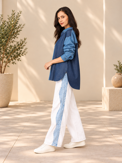 Chambray Color Block Shirt