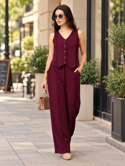 Wine Heads Ahead Women's Vest And Pant Set