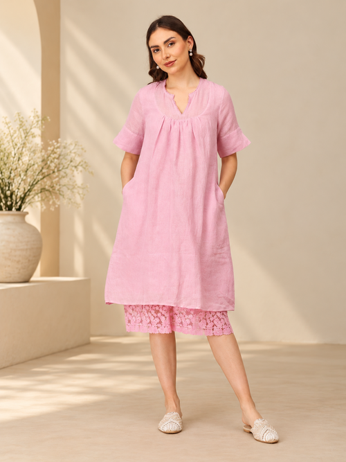 Wisteria Waltz Linen Women's Dress