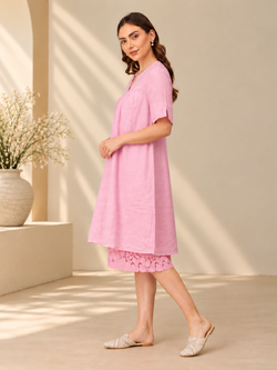 Wisteria Waltz Linen Women's Dress