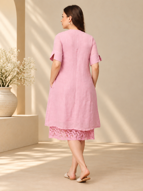 Wisteria Waltz Linen Women's Dress