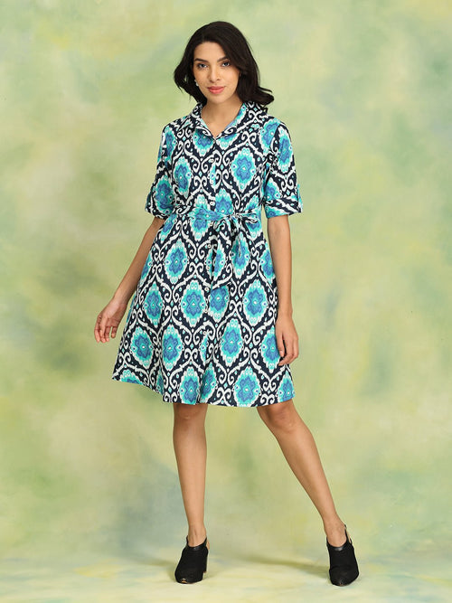 Blue Odyssey Women's Ikat Dress - Women's Dress