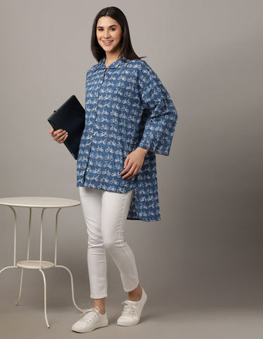 Blue Wheelies Womens Oversized Shirt - WNT-BLCYP-S