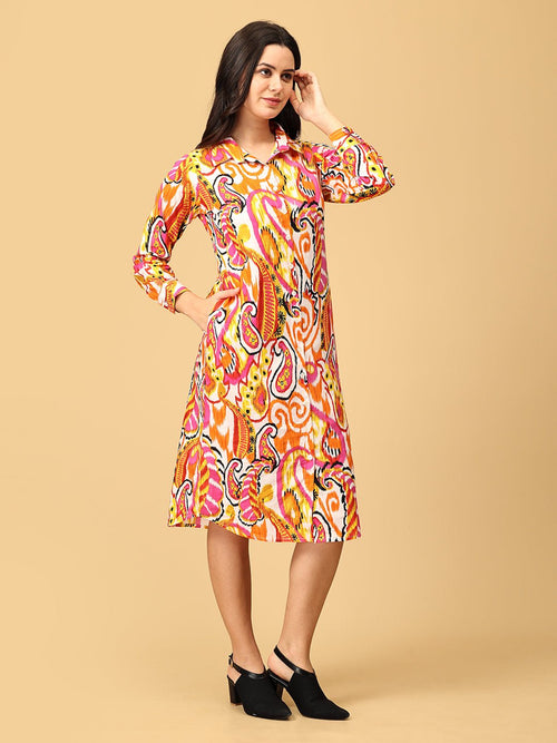 Multi Color Me Crazy Women's Shirt Dress - Women's Dress