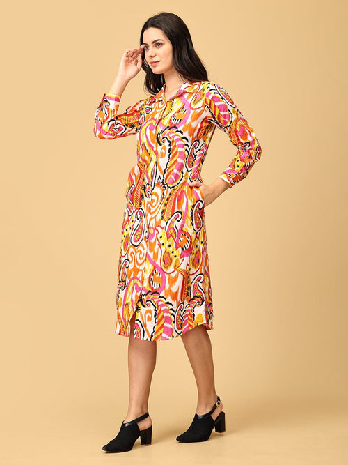Multi Color Me Crazy Women's Shirt Dress - Women's Dress