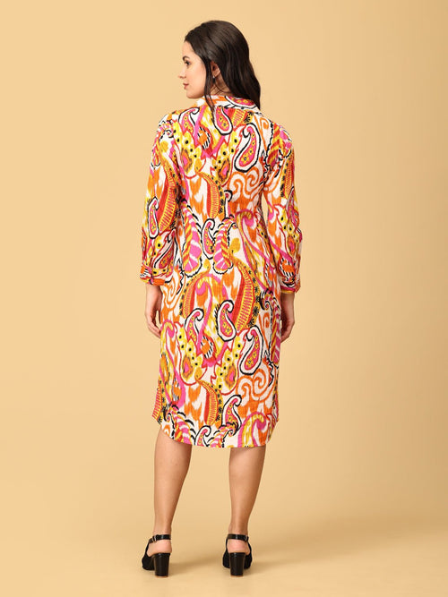 Multi Color Me Crazy Women's Shirt Dress - Women's Dress