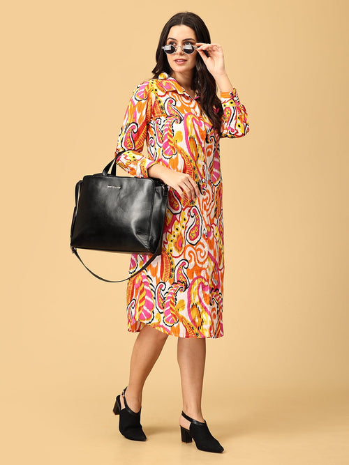 Multi Color Me Crazy Women's Shirt Dress - Women's Dress