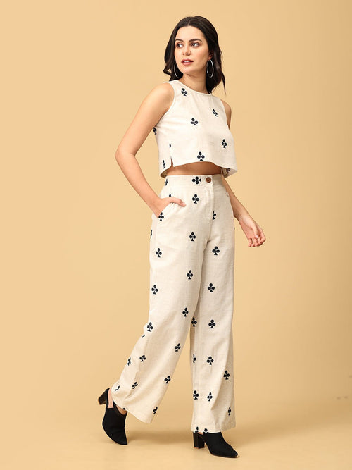 Off - white Queen of Spades Women's Co Ord Set With Jacket - Women's Co - ord Set