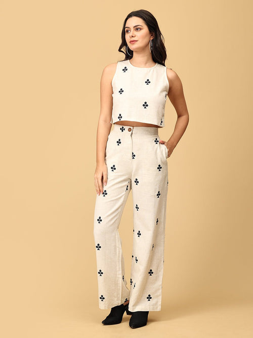 Off - white Queen of Spades Women's Co Ord Set With Jacket - Women's Co - ord Set