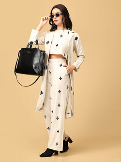 Off - white Queen of Spades Women's Co Ord Set With Jacket - Women's Co - ord Set