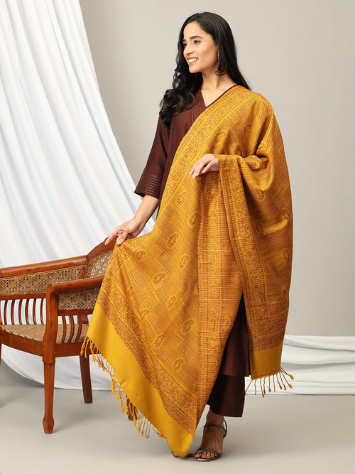 Onesize Amber Embrace Acrylic Woolen Stole - Winter Stoles
