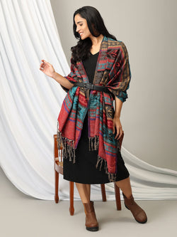 Onesize Amethyst Wrap Acrylic Woolen Shawl - Winter Stoles