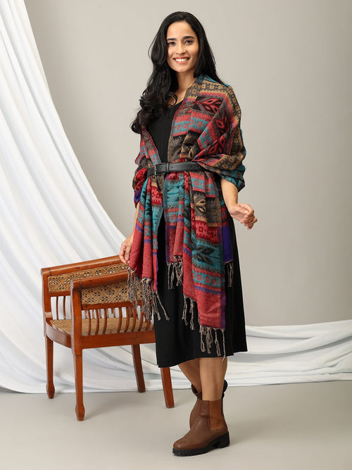 Onesize Amethyst Wrap Acrylic Woolen Shawl - Winter Stoles