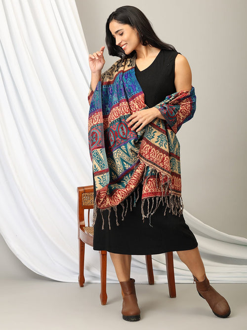 Onesize Aurora Wrap Acrylic Woolen Shawl - Winter Stoles