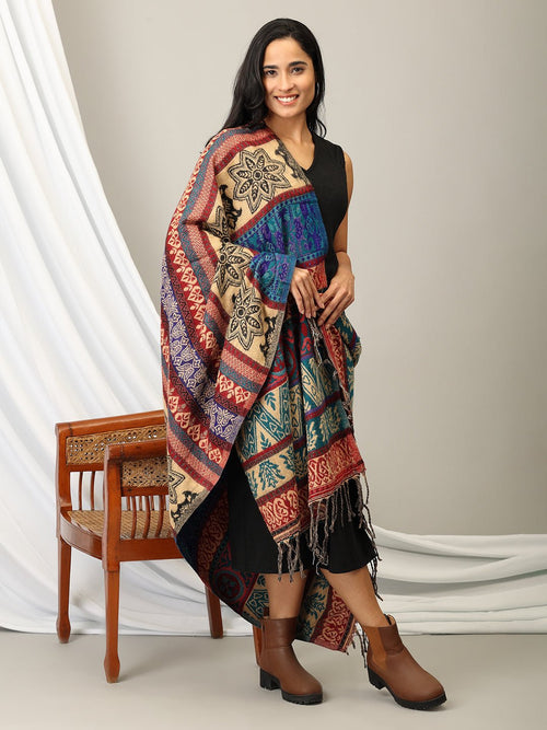 Onesize Aurora Wrap Acrylic Woolen Shawl - Winter Stoles