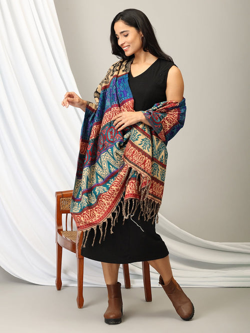 Onesize Aurora Wrap Acrylic Woolen Shawl - Winter Stoles