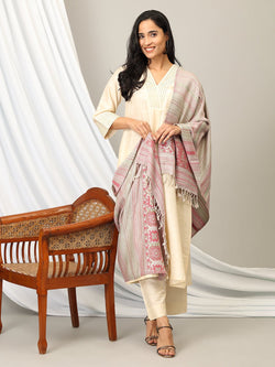 Onesize Color Cascade Acrylic Woolen Stole - Pink - Winter Stoles