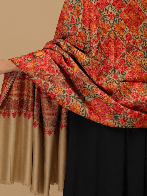 Dune Dastkaar Embroidered Woolen Stoles - Winter Stoles