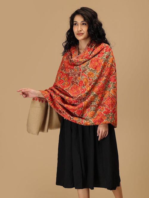 Dune Dastkaar Embroidered Woolen Stoles - Winter Stoles