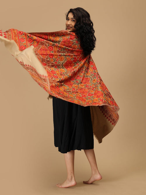Dune Dastkaar Embroidered Woolen Stoles - Winter Stoles