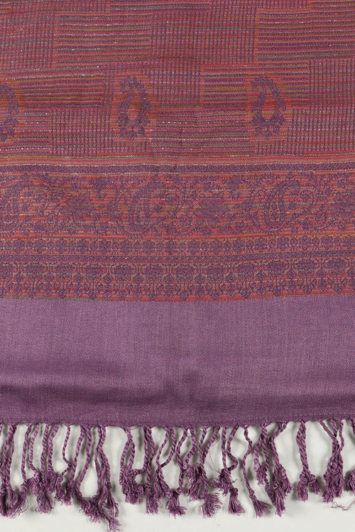 Onesize Grape Cozy Acrylic Woolen Stole - Winter Stoles