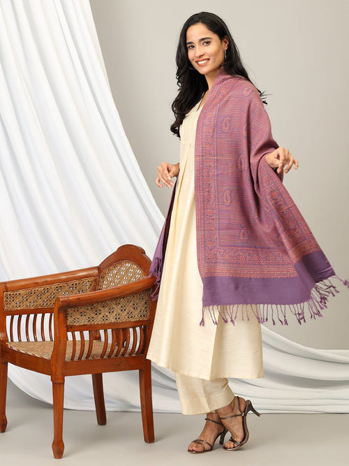 Onesize Grape Cozy Acrylic Woolen Stole - Winter Stoles