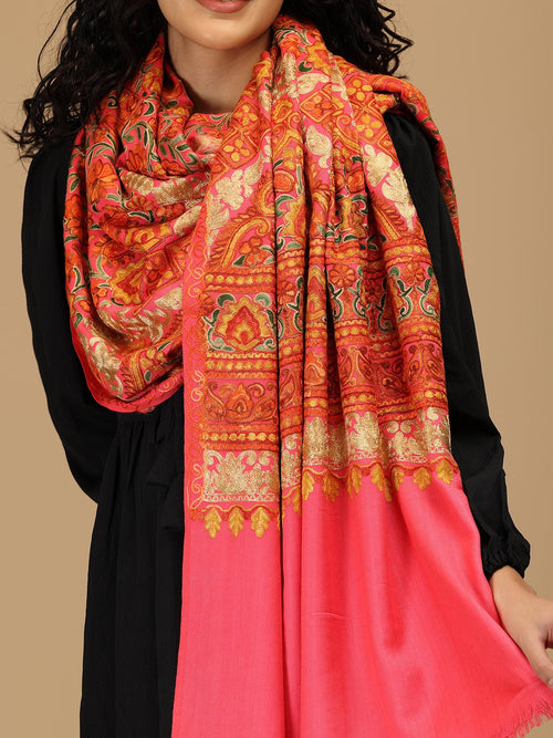 Gulaabo Gaatha Embroidered Woolen Stoles - Winter Stoles
