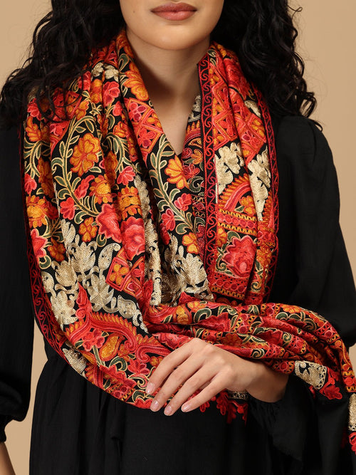 Kaala Kalam Embroidered Woolen Stoles - Winter Stoles