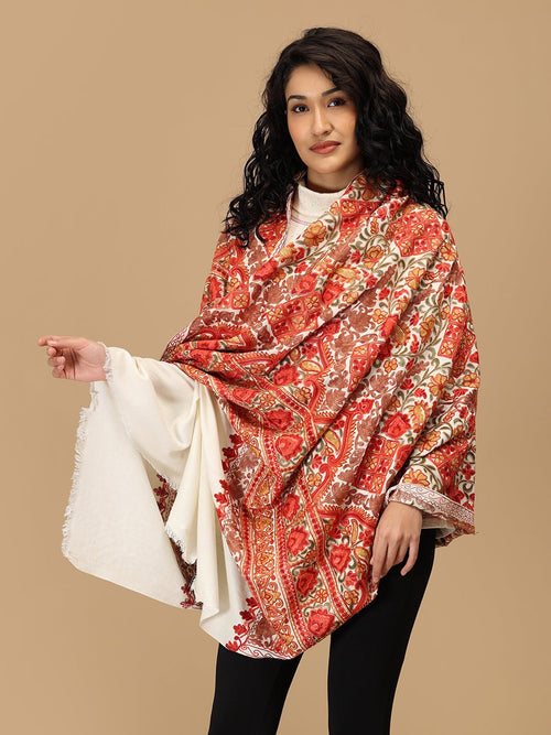 Kashida Kahani Embroidered Woolen Stoles - Winter Stoles