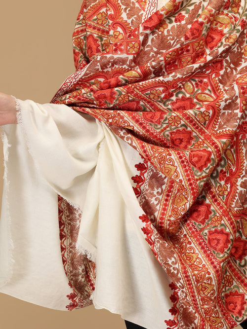 Kashida Kahani Embroidered Woolen Stoles - Winter Stoles