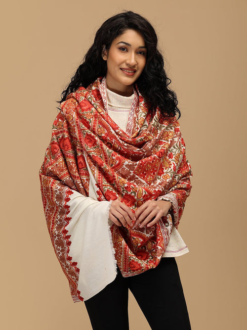 Kashida Kahani Embroidered Woolen Stoles - Winter Stoles