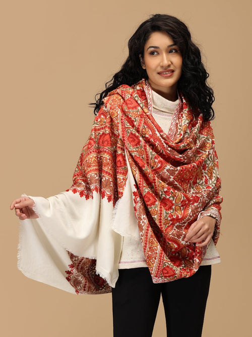 Kashida Kahani Embroidered Woolen Stoles - Winter Stoles