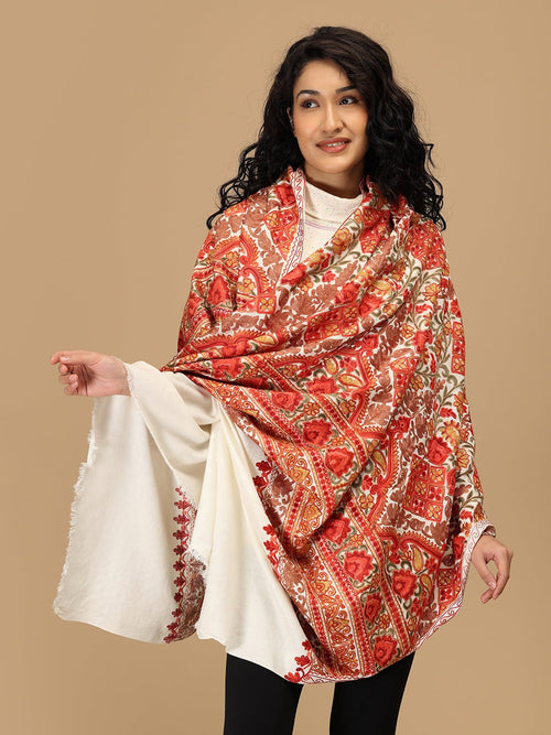 Kashida Kahani Embroidered Woolen Stoles - Winter Stoles