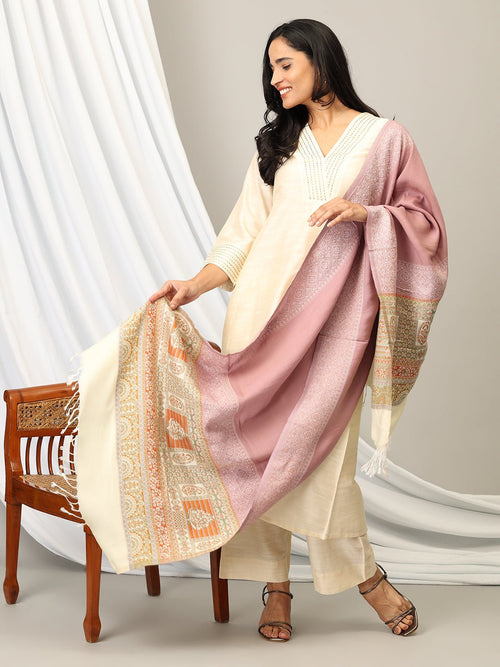 Onesize Mauve Magic Acrylic Woolen Stole - Winter Stoles