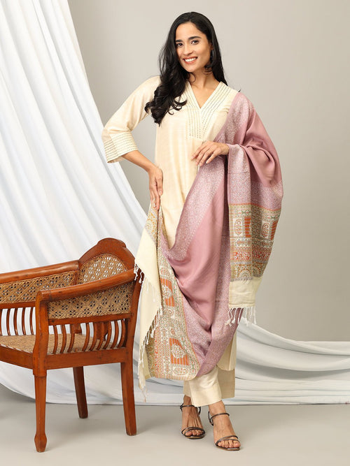 Onesize Mauve Magic Acrylic Woolen Stole - Winter Stoles