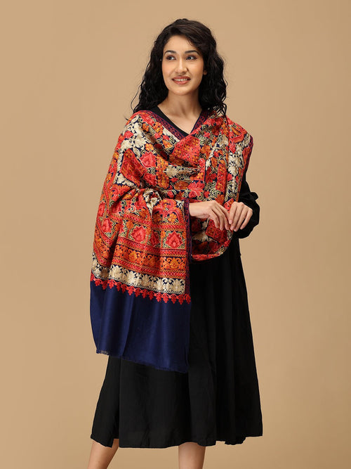 Neel Noor Embroidered Woolen Stoles - Winter Stoles