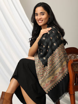 Onesize Noir Elegance Acrylic Woolen Stole - Winter Stoles