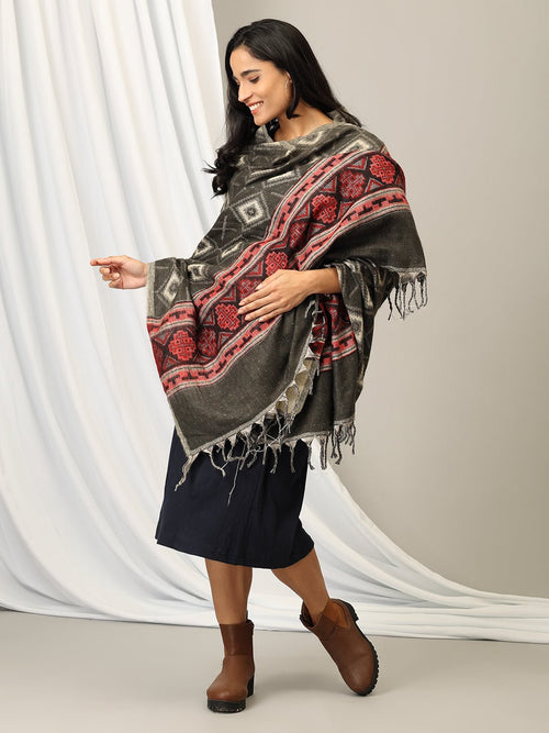Onesize Onyx Cozy Acrylic Woolen Shawl - Winter Stoles