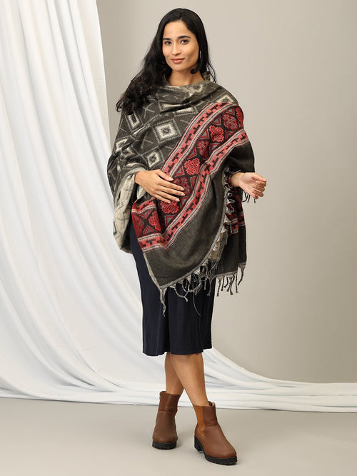 Onesize Onyx Cozy Acrylic Woolen Shawl - Winter Stoles