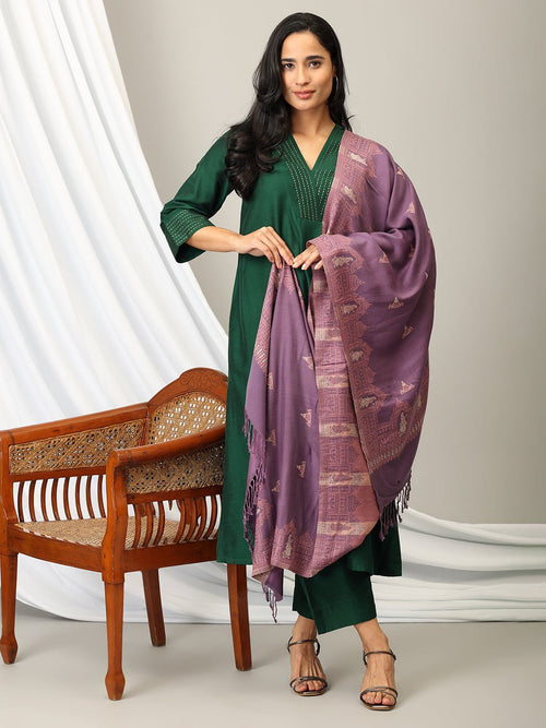 Onesize Orchid Frost Acrylic Woolen Stole - Winter Stoles