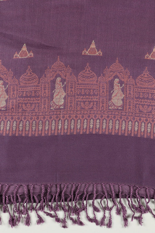 Onesize Orchid Frost Acrylic Woolen Stole - Winter Stoles