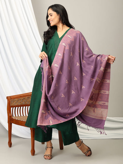 Onesize Orchid Frost Acrylic Woolen Stole - Winter Stoles