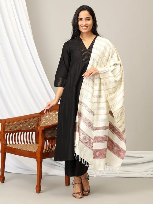 Onesize Snowy Embrace Acrylic Woolen Stole - Winter Stoles