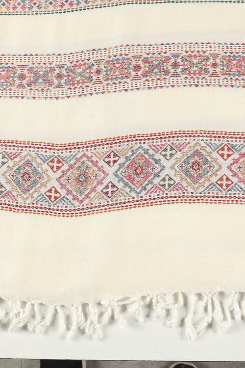 Onesize Snowy Embrace Acrylic Woolen Stole - Winter Stoles